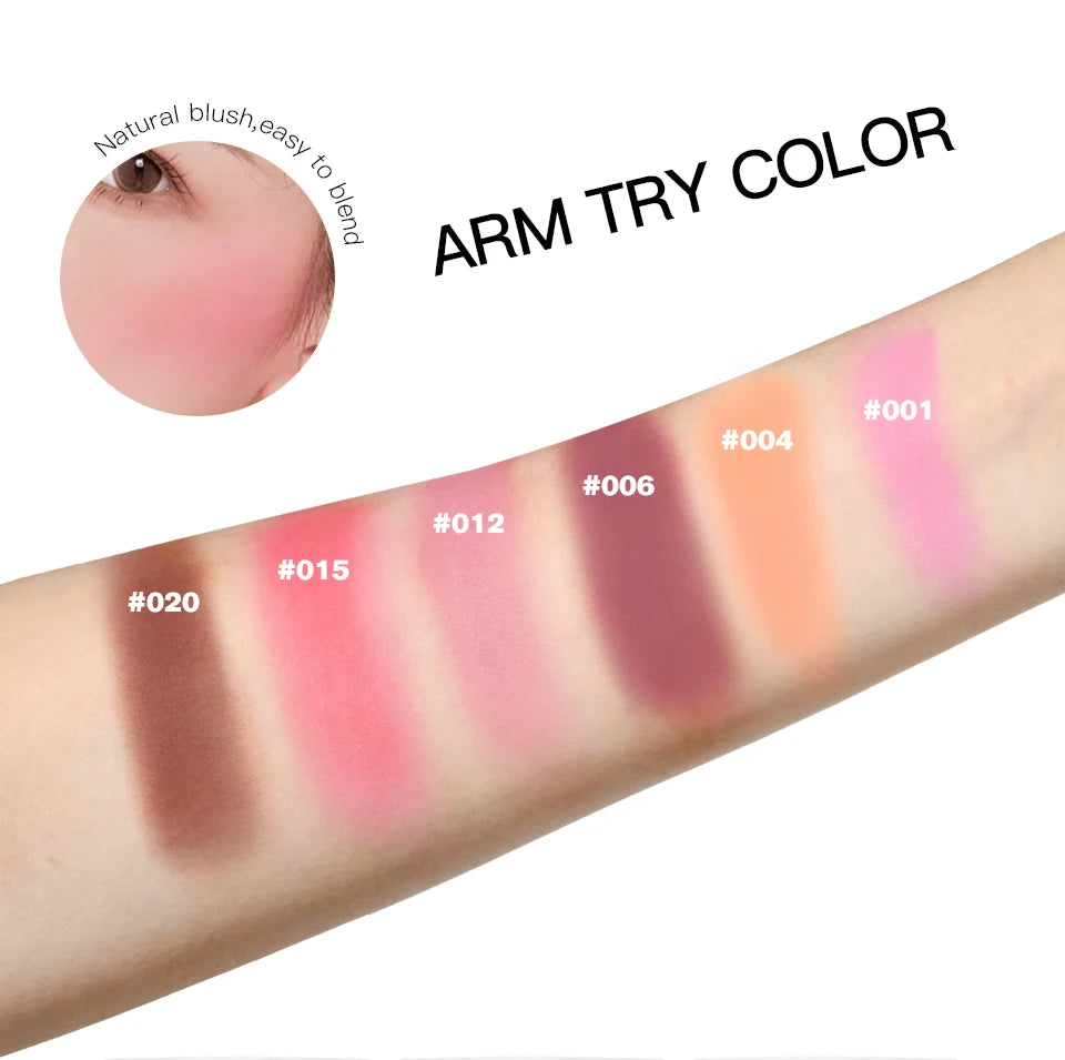 Matte Embossed Blush Palette Rosy Facial Blusher Powder - 11