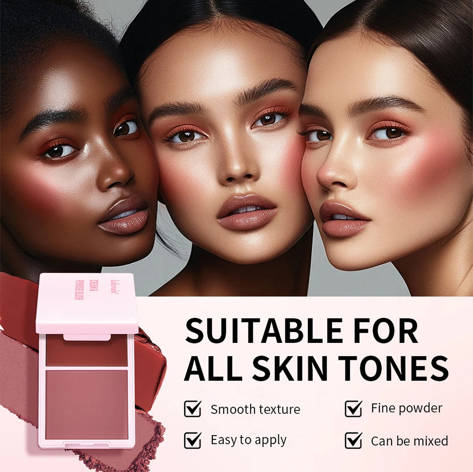 Lakerain 2 in 1 Cream and Powder Blush Makeup Palette