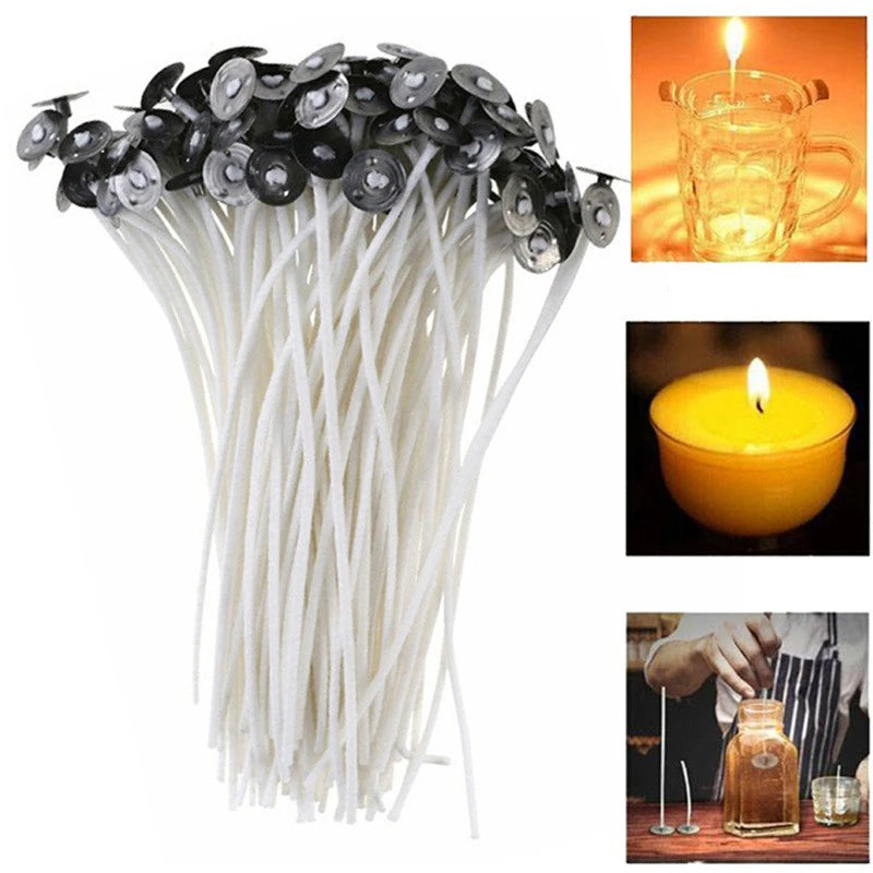 100pcs Cotton Candle Wicks Pre-Waxed DIY Candle Making Supplies - 1