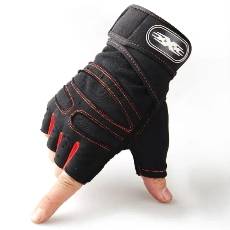 Unisex Half Finger Fitness Gloves Workout Training Wrist Support - 8