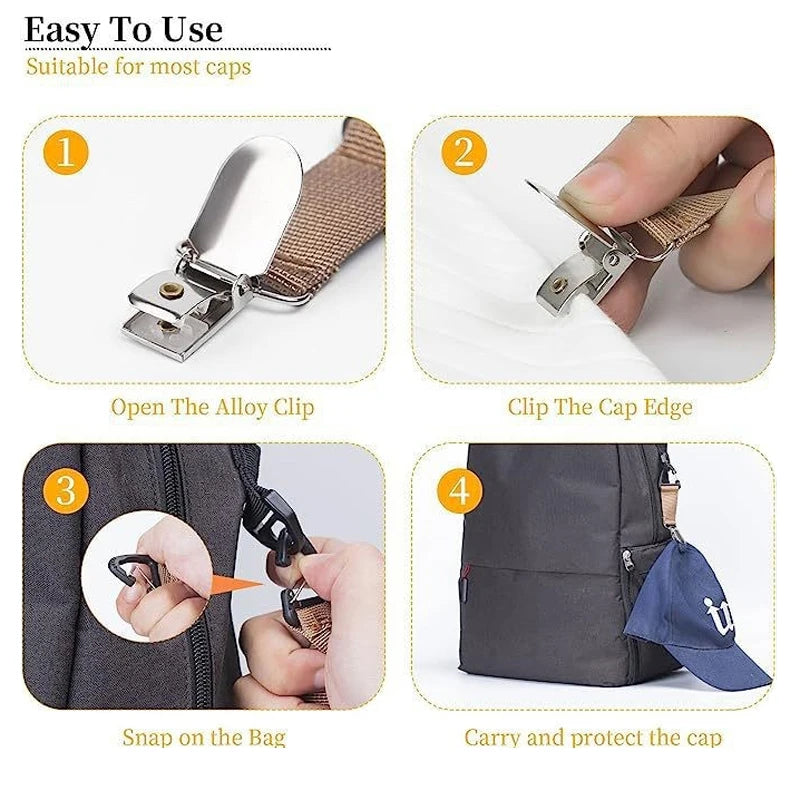 Portable Hat Clip for Travel Magnetic Hat Holder for Bags and Backpacks - 3