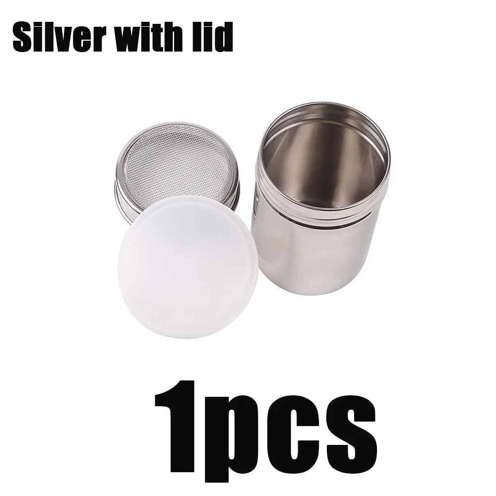 Stainless Steel Coffee Shaker and Flour Sifter with Lid for Seasoning