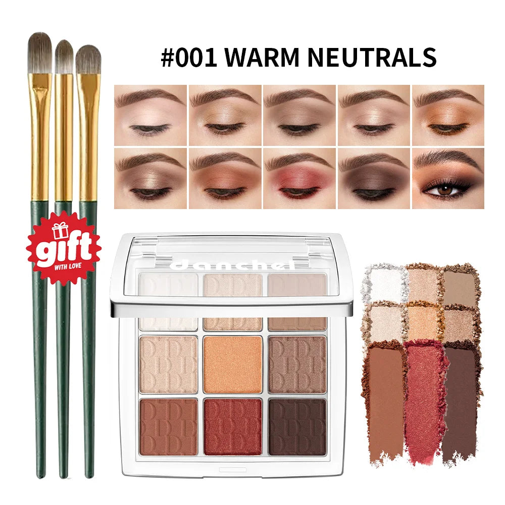 Danchel 9 Color Eyeshadow Palette Matte Shimmer Nude Smoky Eye Makeup