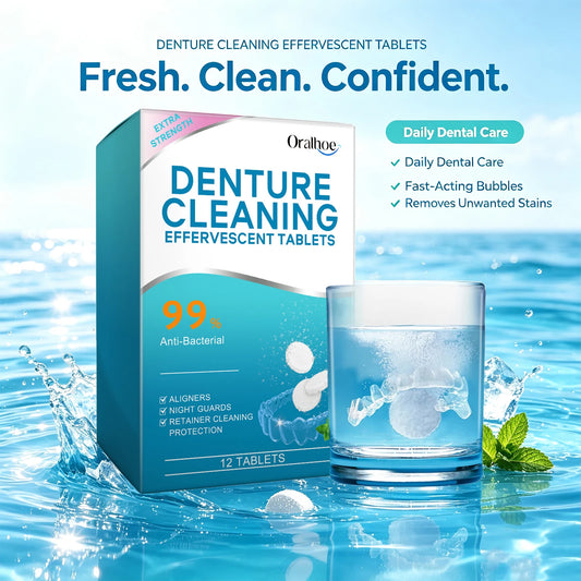 Denture Cleaning Effervescent Tablets Plaque Remover Care Cleaner