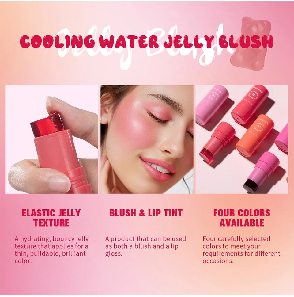 3 in 1 Jelly Tint Stick Hydrating Blush and Lip Tint - 8