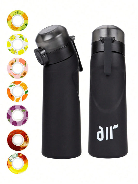 Aromatherapy Sport Water Bottle with Flavor Pods Leak Proof Straw Cup