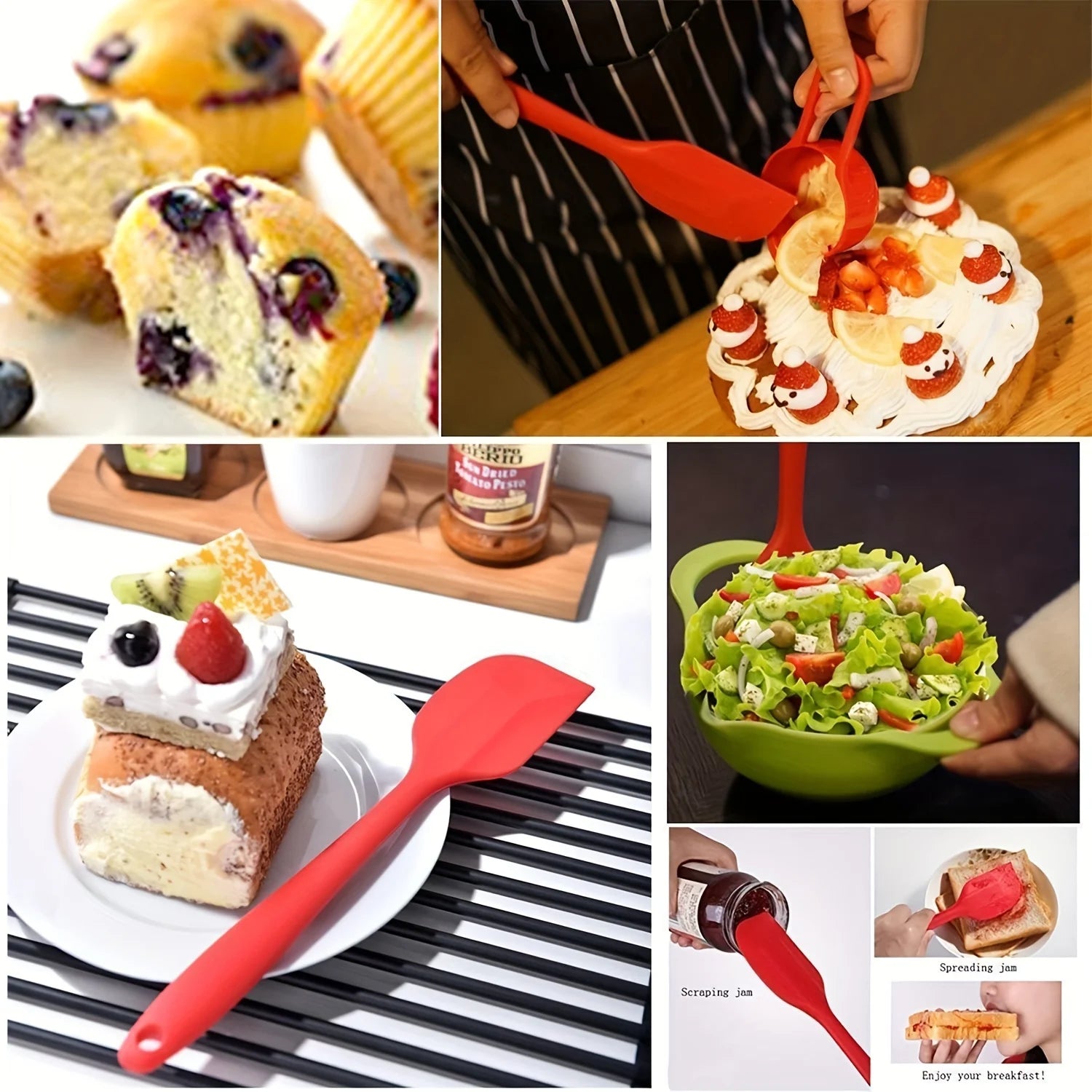 Silicone Spatula Set Non-Stick Heat-Resistant Cake Baking Scrapers - 2