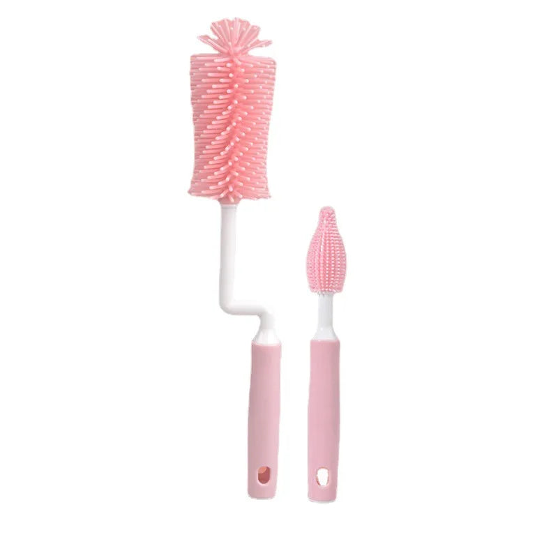 Silicone Baby Bottle Cleaning Brush Set with Straw and Pacifier Cleaner