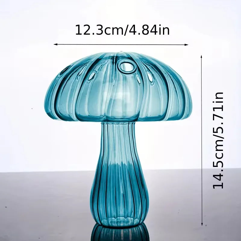 Creative Mushroom Glass Vase Hydroponic Plant Pot Desktop Decor - 9