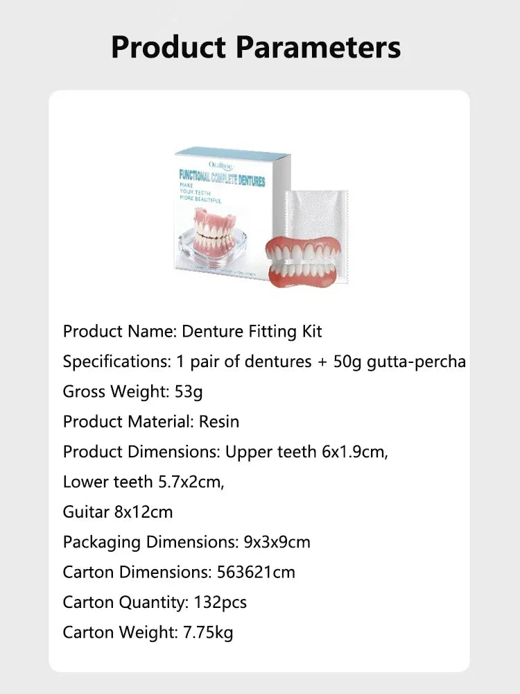 Instant Smile Dentures Full Set Silicone Veneers Fake Teeth Upper Lower - 17