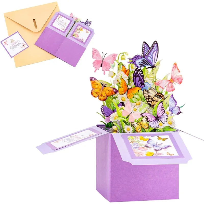 3D Pop Up Birthday Greeting Card Gift Box with Envelope for All Ages
