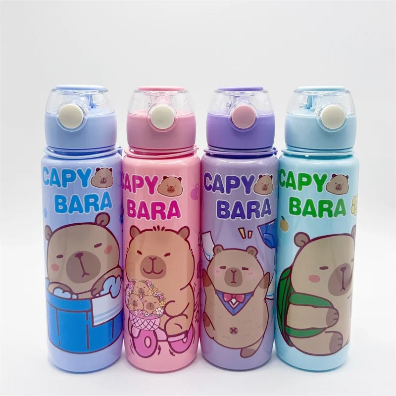 700ml Capybara Water Bottle Leak Proof Sports Cup with Straw and Strap - 6