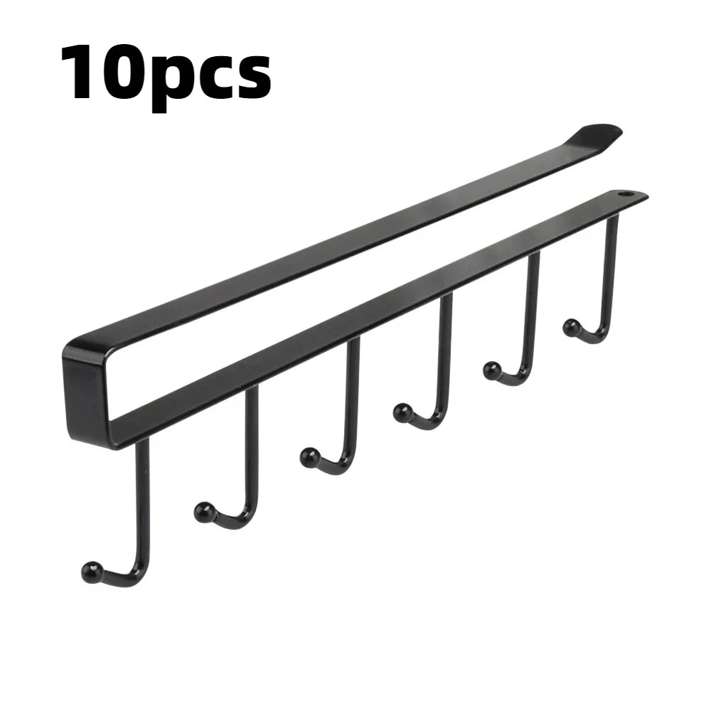 Under Cabinet Mug Holder 6 Hook Kitchen Storage Rack Organizer Hanger