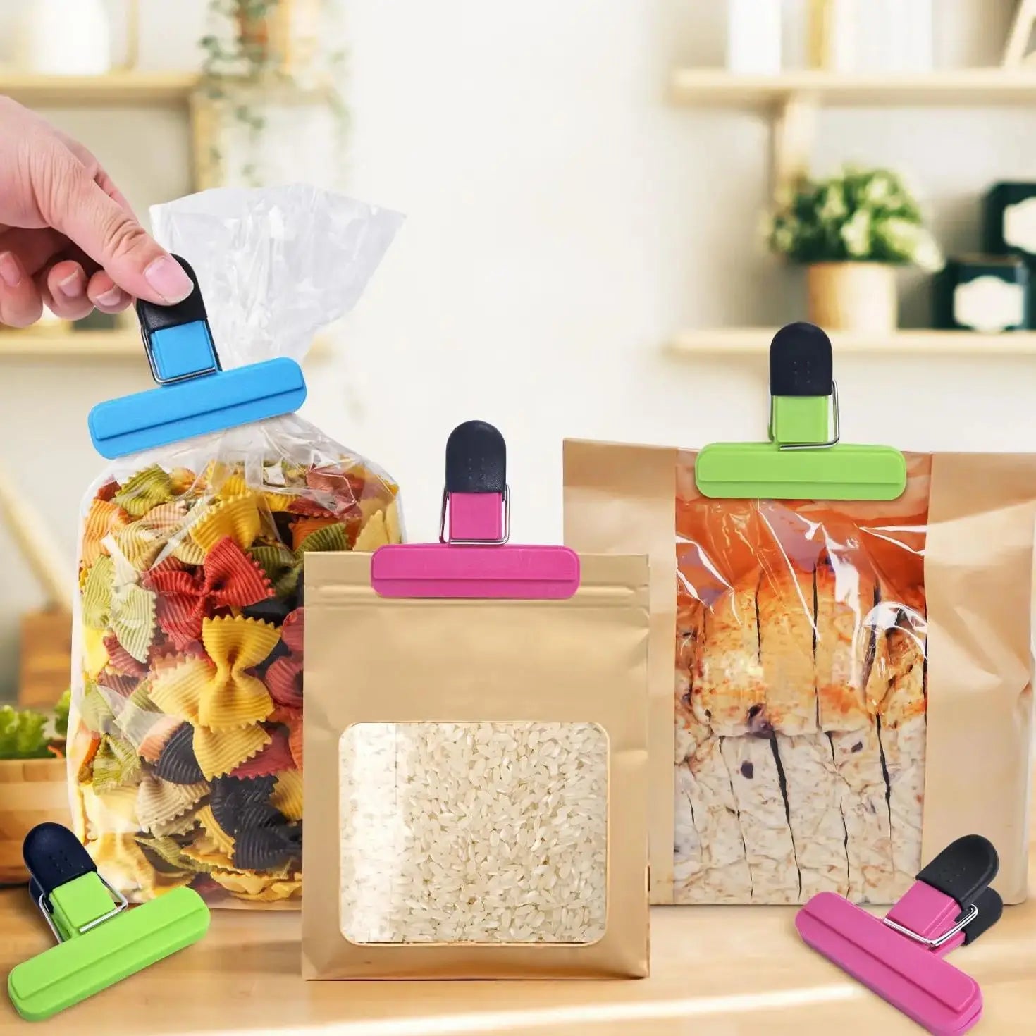 6/12Pcs Food Bag Clips Heavy Duty Airtight Snack Sealer Clamps - 3