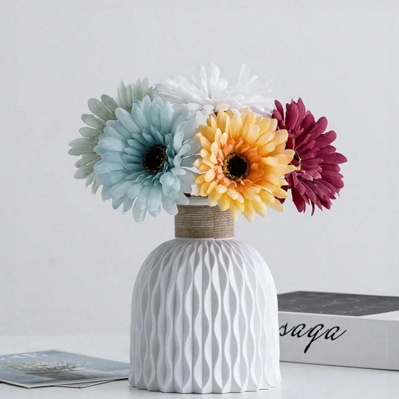 Modern Nordic Rope Plastic Flower Vase Decorative Desktop Ornament