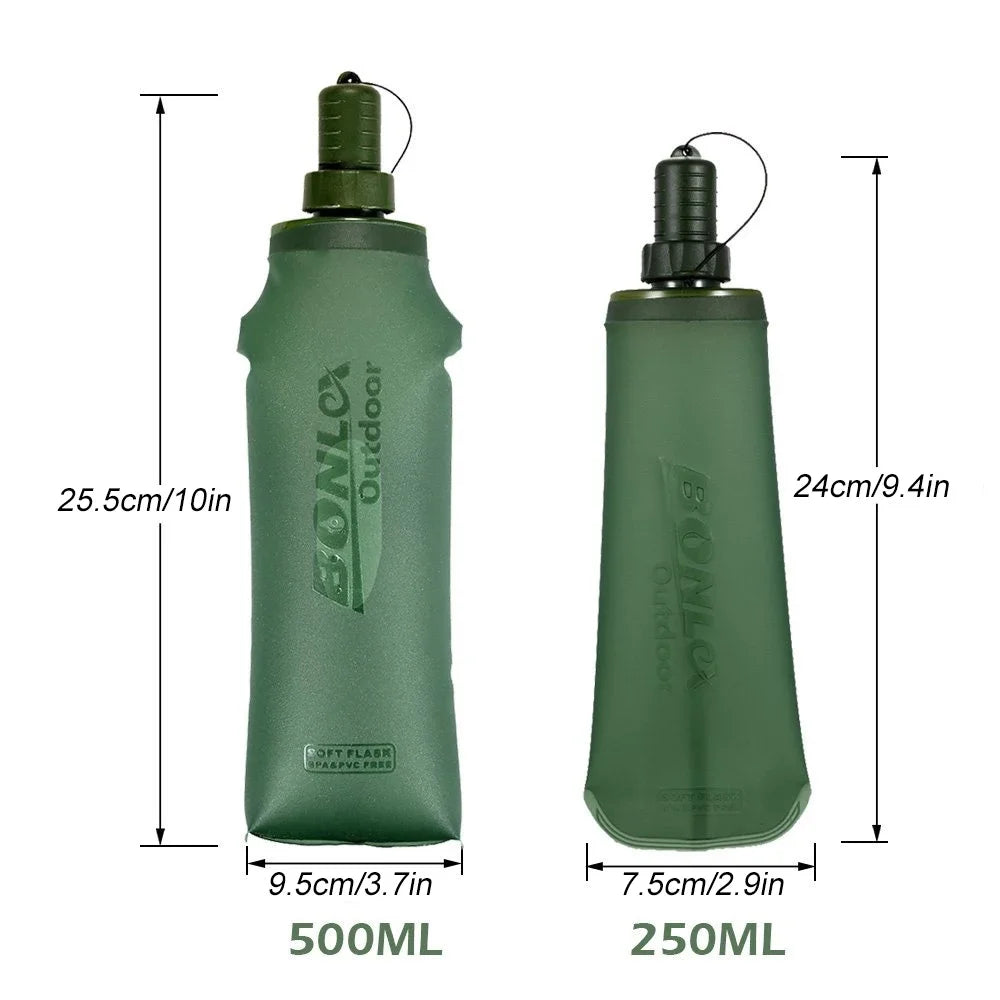 Foldable Soft Flask Water Bottle TPU Hydration Pack for Running Hiking - 7