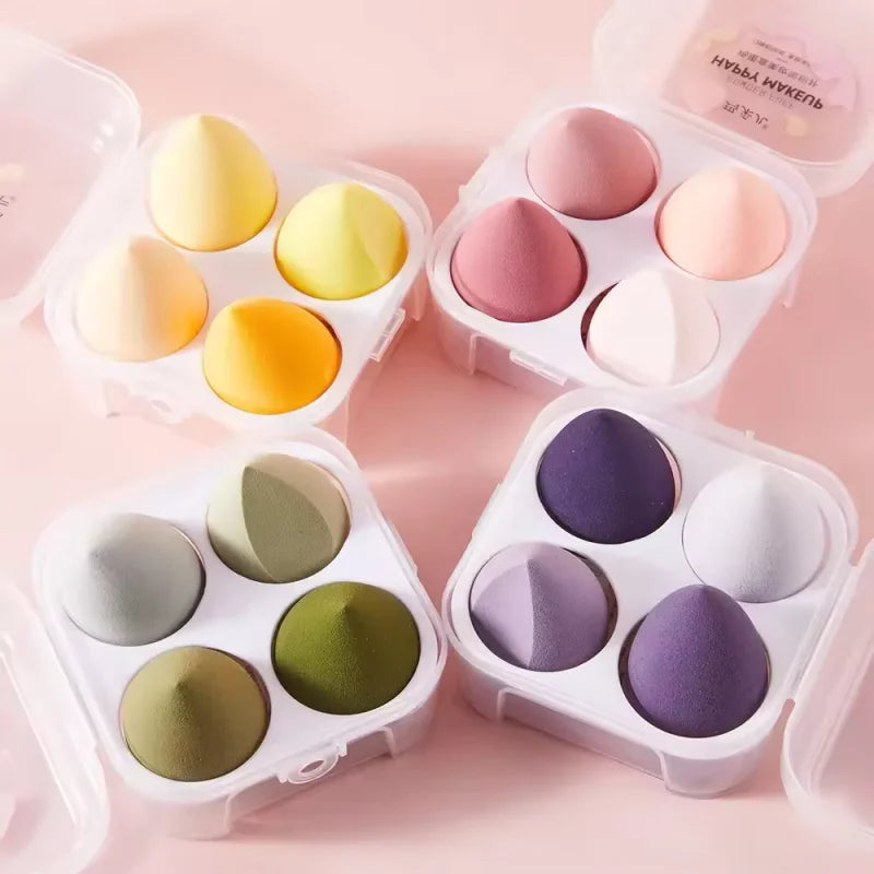 4pcs Makeup Sponge Set Beauty Blender Foundation Cosmetic Puff with Case
