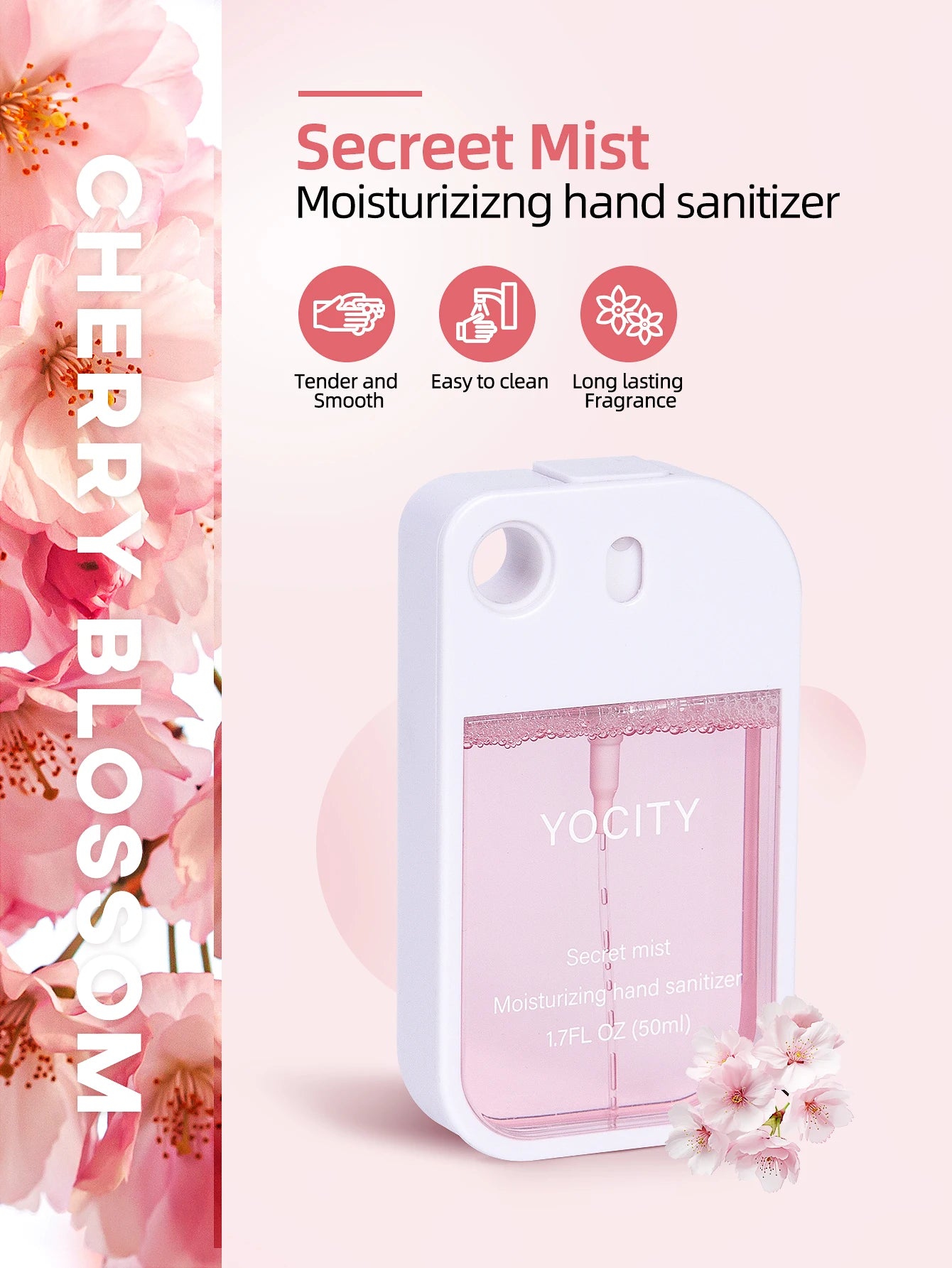 YOCITY 50ml Portable Air Freshener and Hand Sanitizer Spray with Keychain - 19