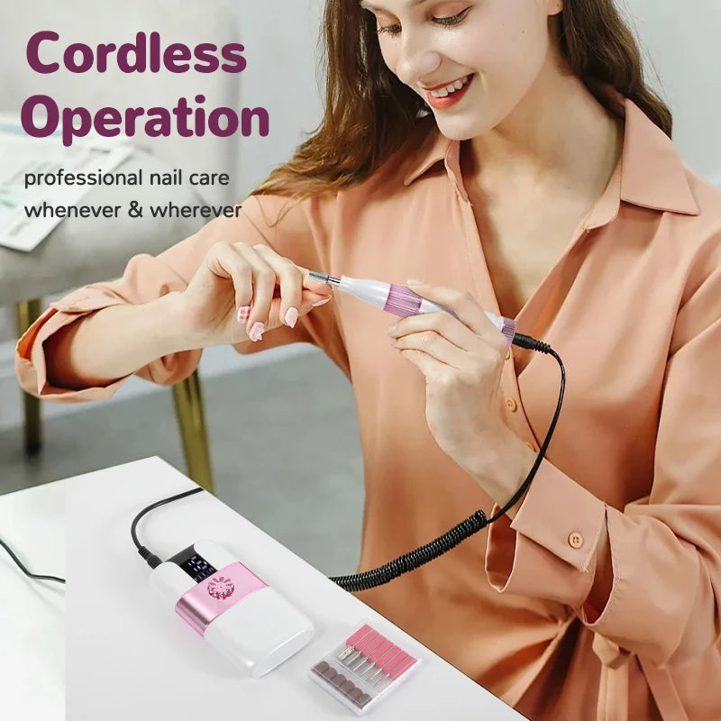 Rechargeable Professional Nail Drill Machine File Set
