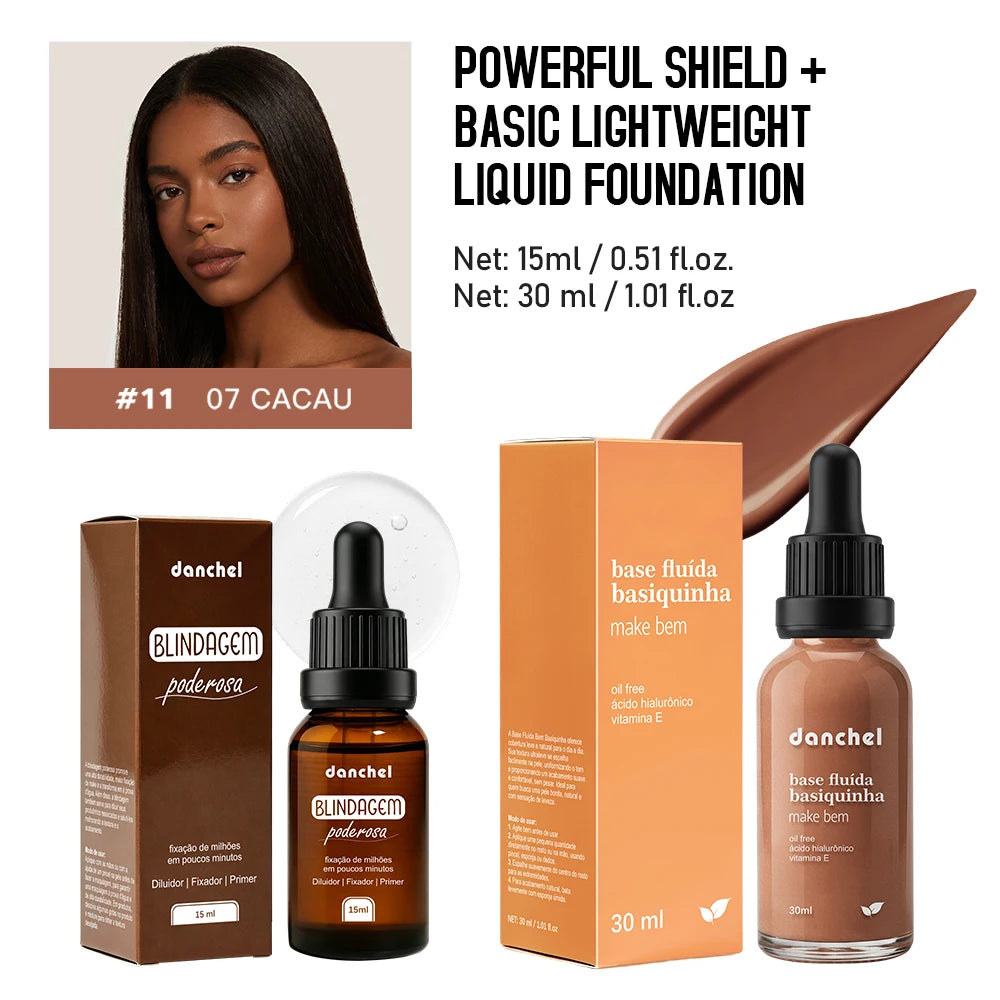 2pcs Waterproof Primer Serum and Liquid Foundation Makeup Set - 29