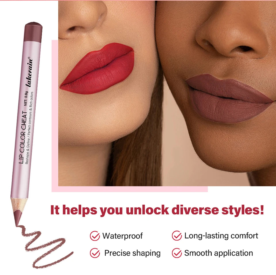 Matte Lip Pencil Waterproof Brown Lip Liner Stain