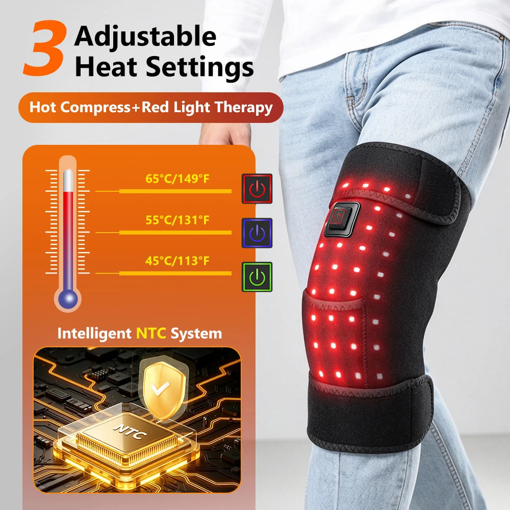 Red Light Knee Wrap Heated Brace USB Electric Pad