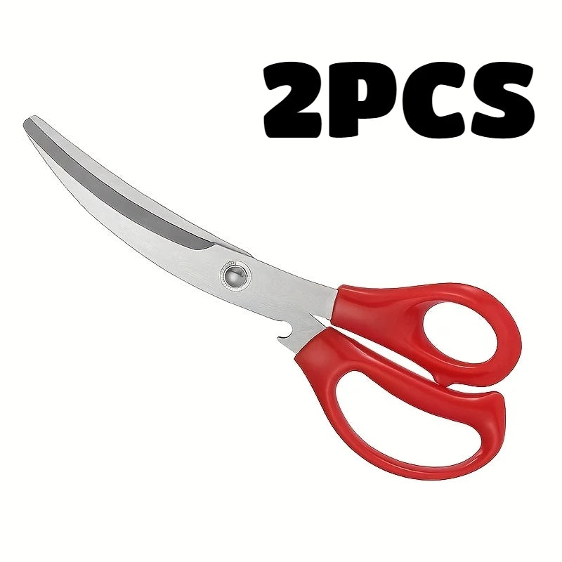 2pc Stainless Steel Kitchen Scissors Heavy Duty BBQ Meat Poultry Shears - 14