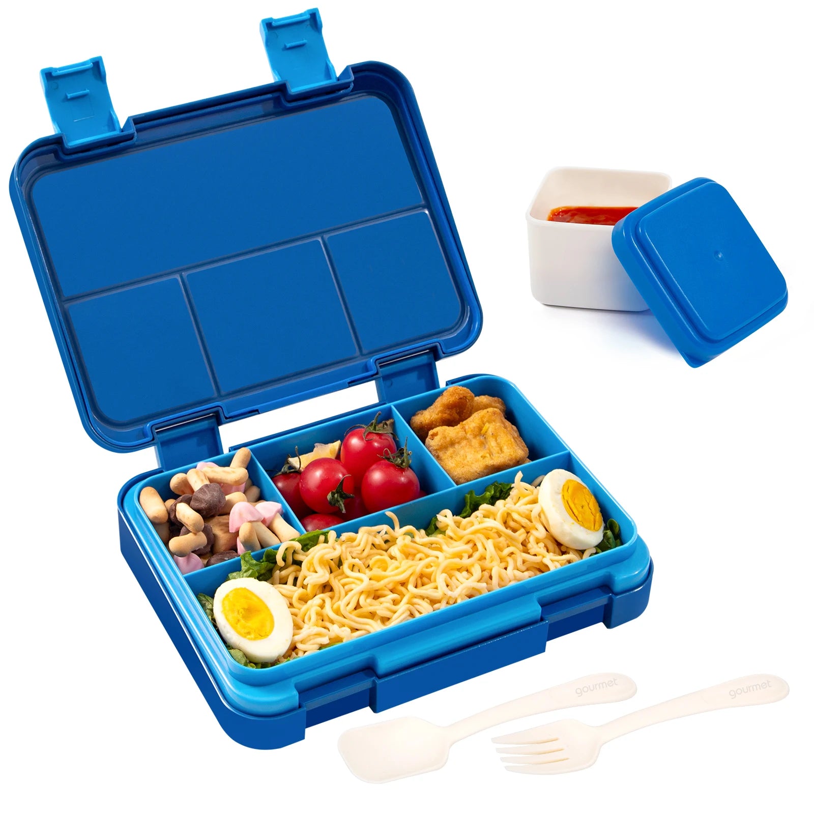 Kids Bento Box Divided Lunch Container Leakproof School Food Box 1180ml - 11