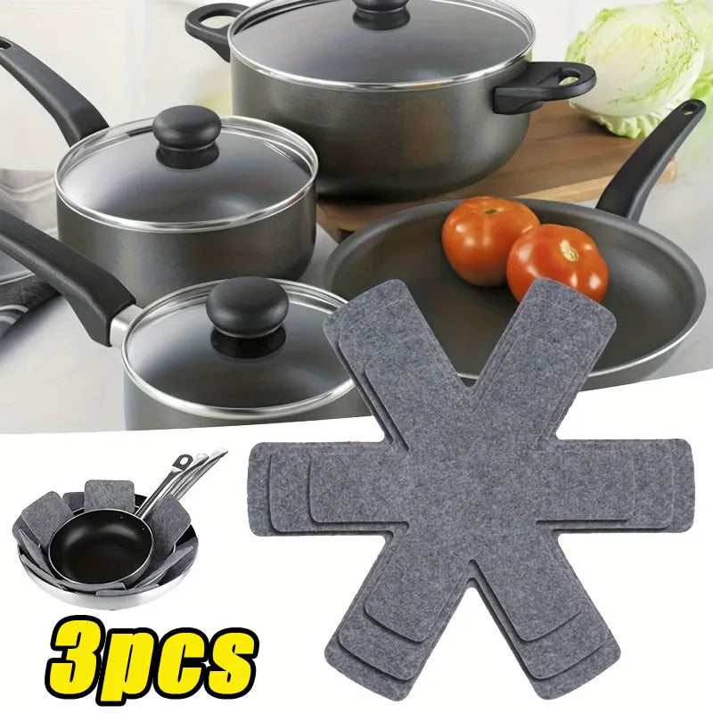 3Pcs Pot and Pan Protectors Non-Woven Cookware Separator Divider Pads