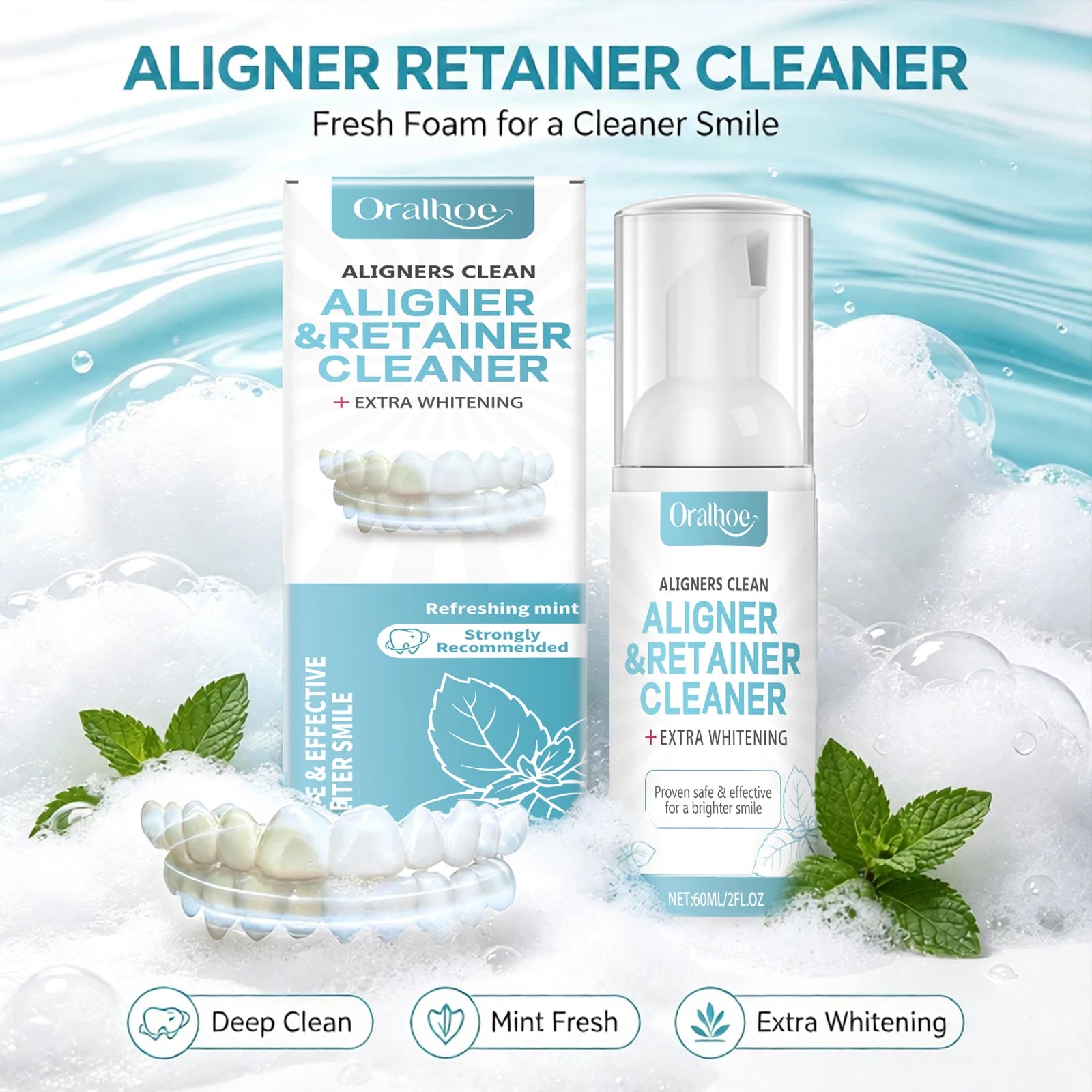 Aligner & Retainer Cleaner Foam Mousse for Braces - 4