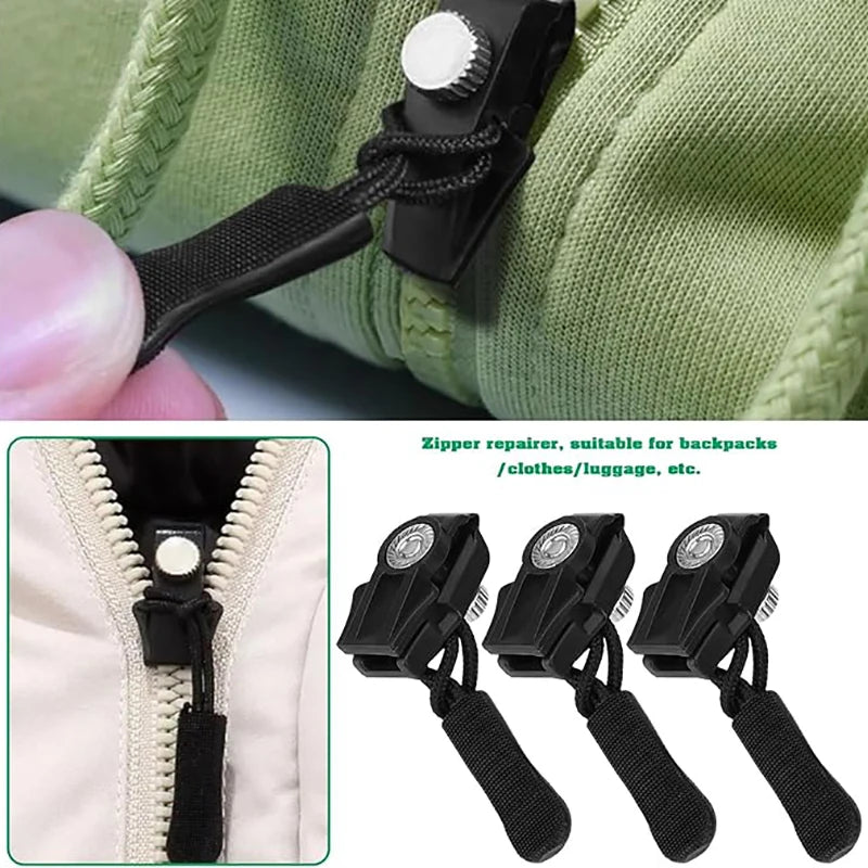 Universal Zipper Repair Kit Detachable Zipper Slider Replacement Puller - 12