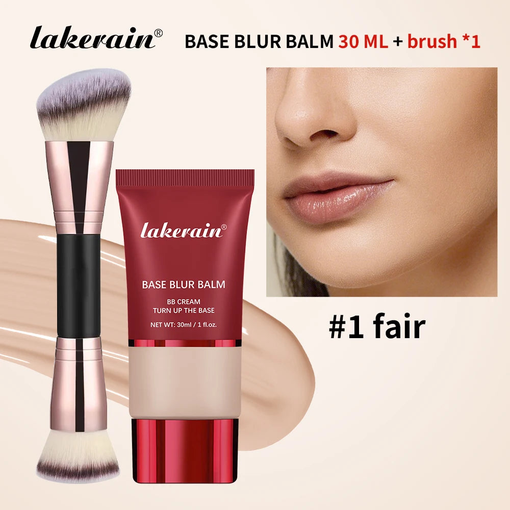 Liquid Foundation and Dual Brush Combo Matte Oil Control Makeup Set