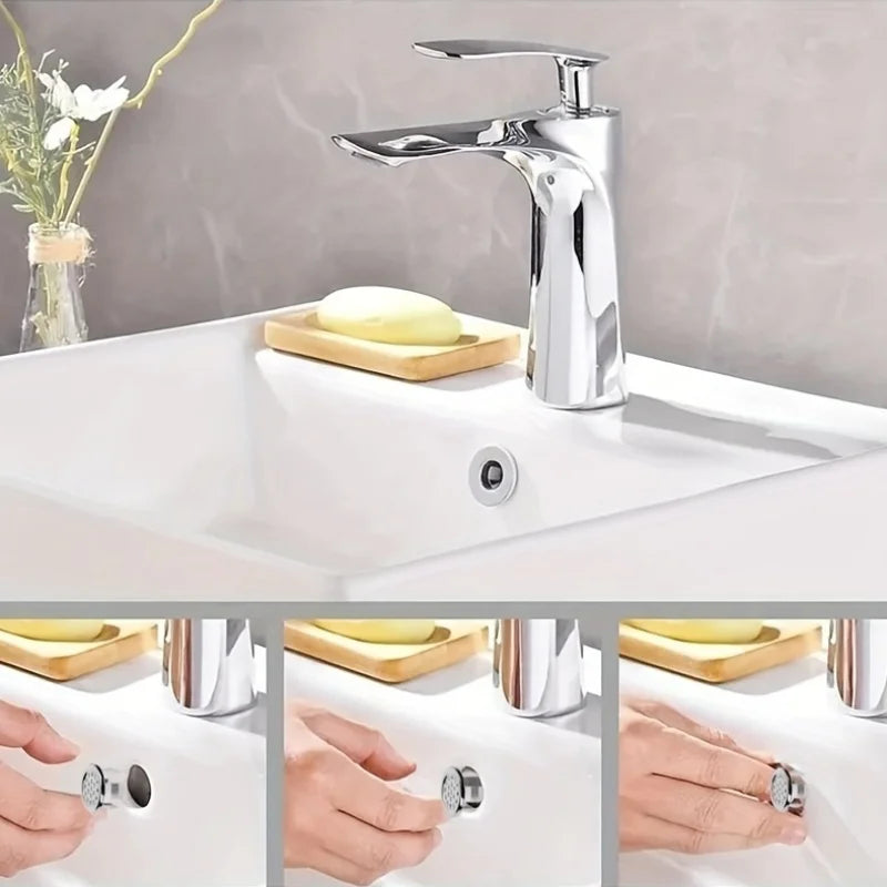 Bathroom Sink Overflow Cover Ring Chrome Basin Drain Cap Replacement - 5