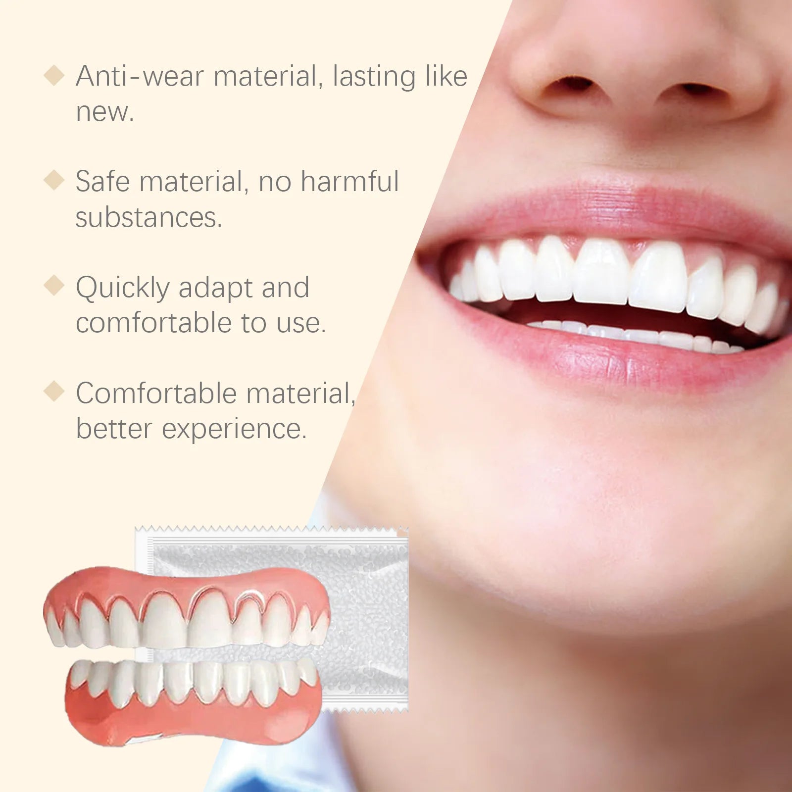 Silicone False Teeth Dentures Flexible Cosmetic Denture Reliner Kit - 5