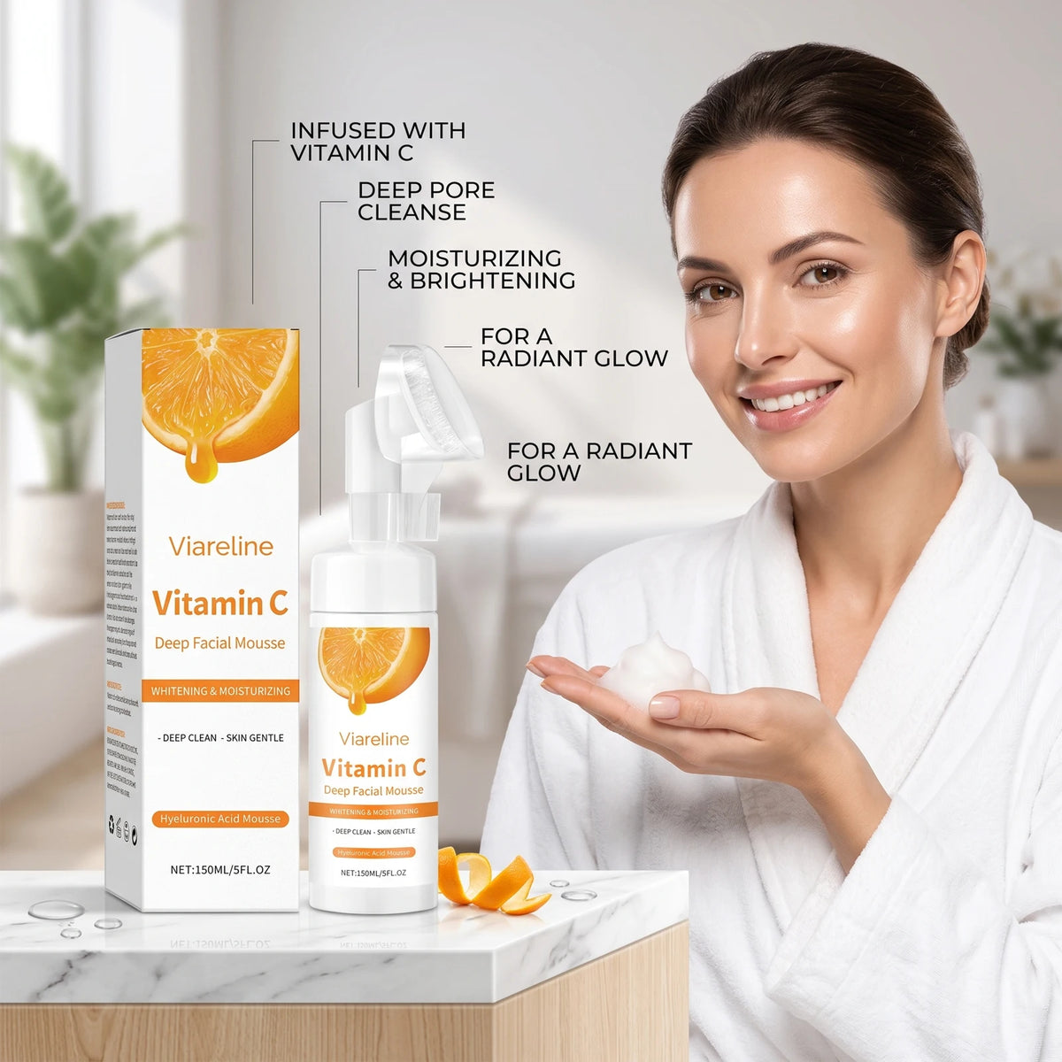 Vitamin C Facial Cleanser Deep Pore Cleansing Foam
