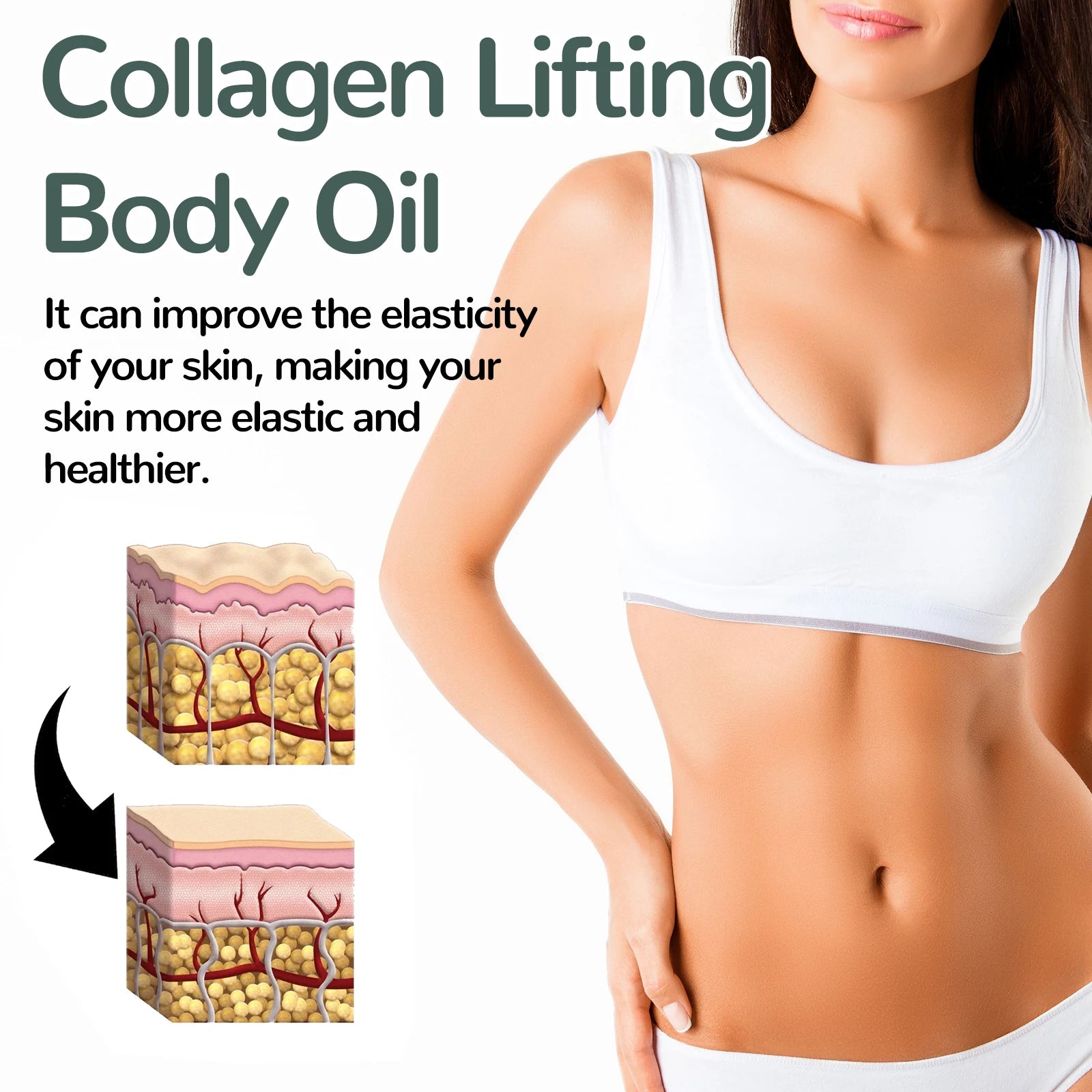 Collagen Body Firming Massage Oil Tightening Hydrating Skin Care - 13