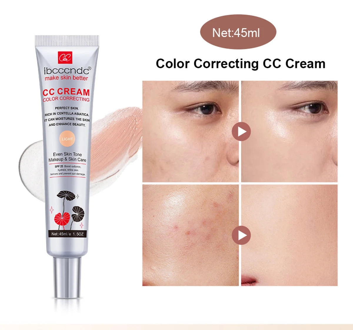 Color Correcting CC Cream Moisturizing Foundation Base - 11