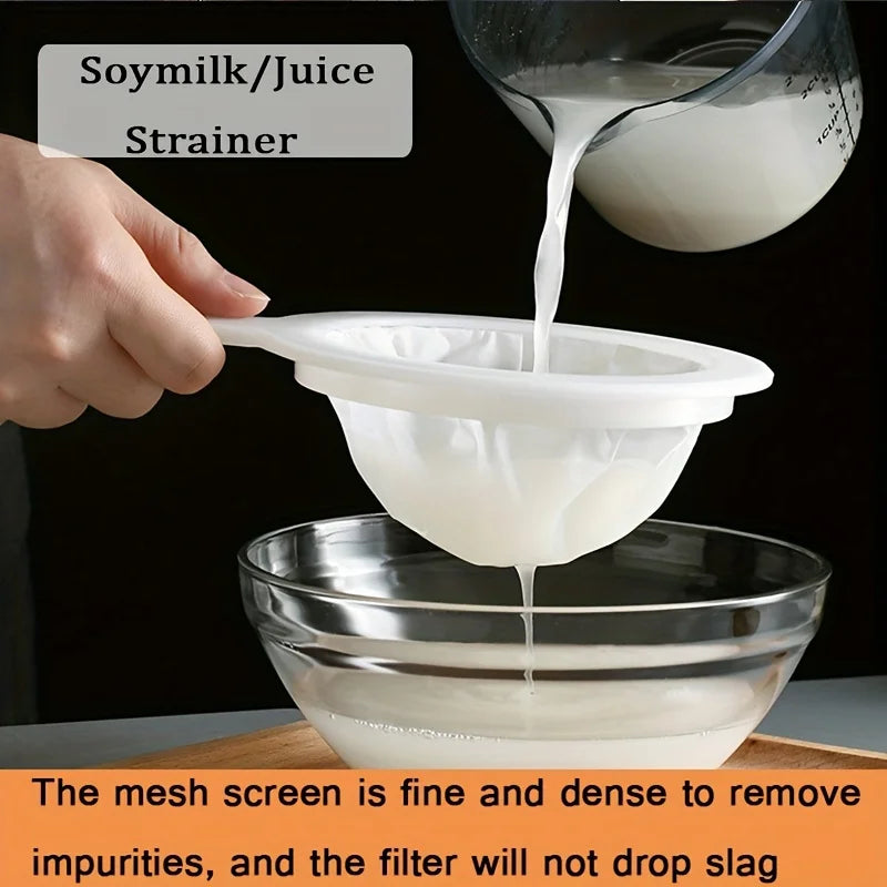 5pcs Ultra Fine Mesh Strainer Set for Soy Milk Juice Coffee Food Sieve - 9