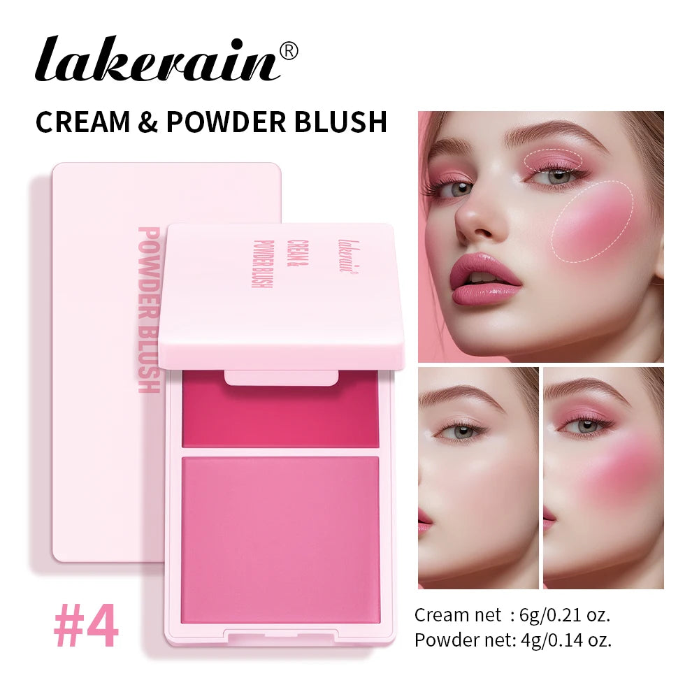 Lakerain 2 in 1 Cream and Powder Blush Makeup Palette