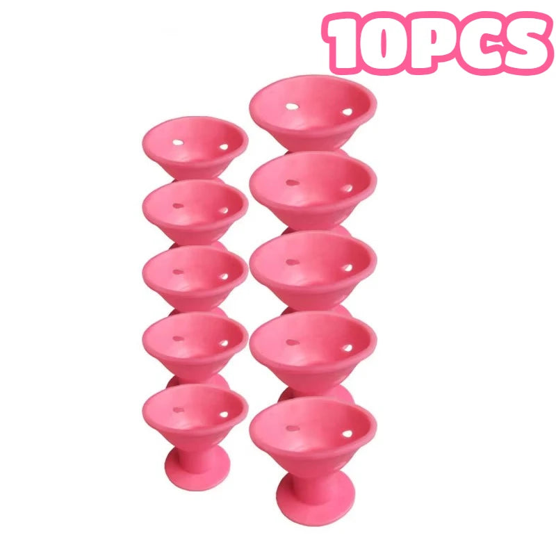 30pcs Silicone Mushroom Hair Curlers Heatless Wave Styling Rollers - 16