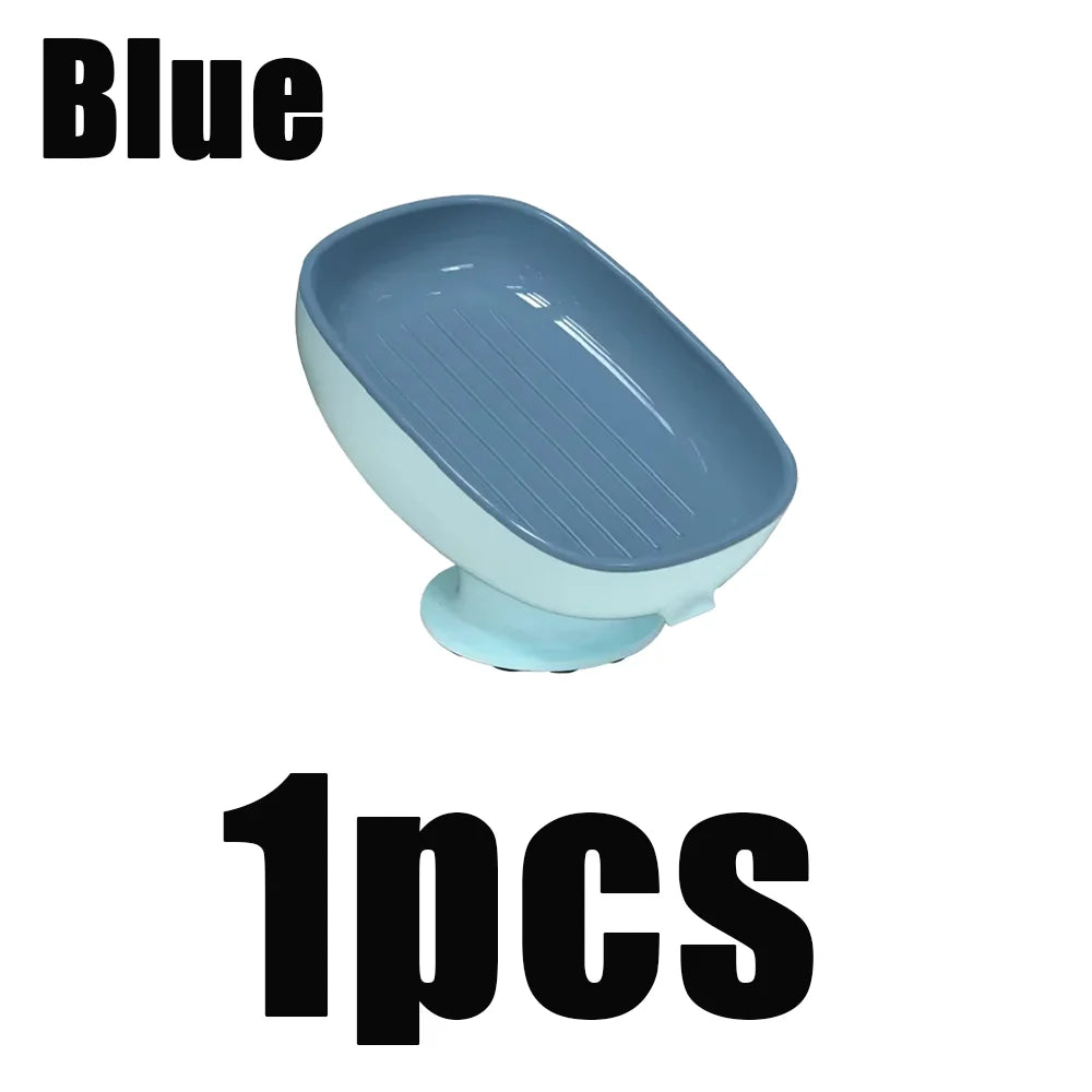 Suction Cup Soap Holder Drain Dish for Bathroom Kitchen Sponge Organizer