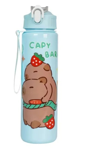 Cute Capybara Water Bottle 700ml Leak Proof Sports Straw Cup - 10