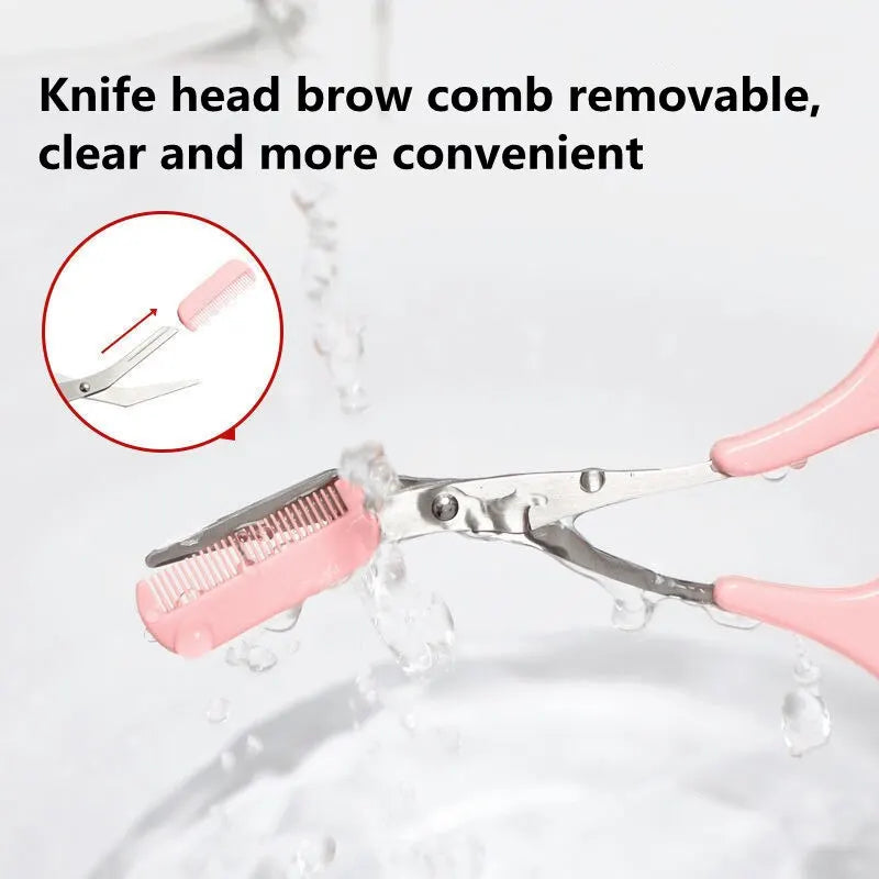 Professional Eyebrow Trimmer Set with Comb and Precision Face Razor