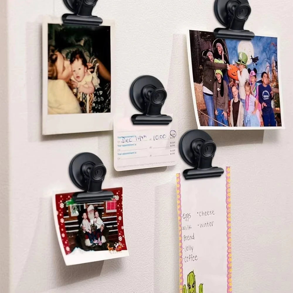 4pcs Magnetic Clips Set Strong Refrigerator Magnets for Notes and Photos