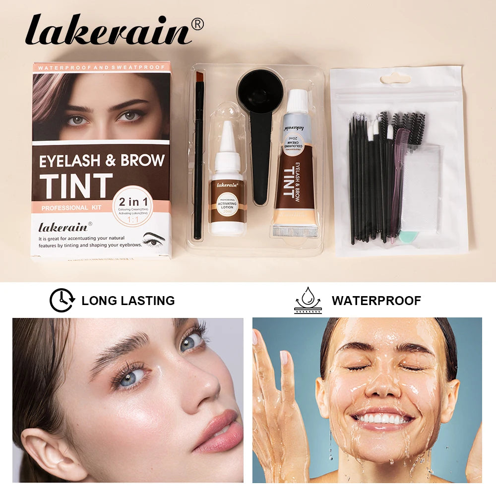 Lakerain Eyelash And Brow Tint Kit Waterproof Eyebrow Makeup Dye Set - 3