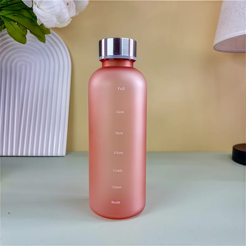 550ml Motivational Water Bottle with Time Marker Leakproof Sports Flask - 10