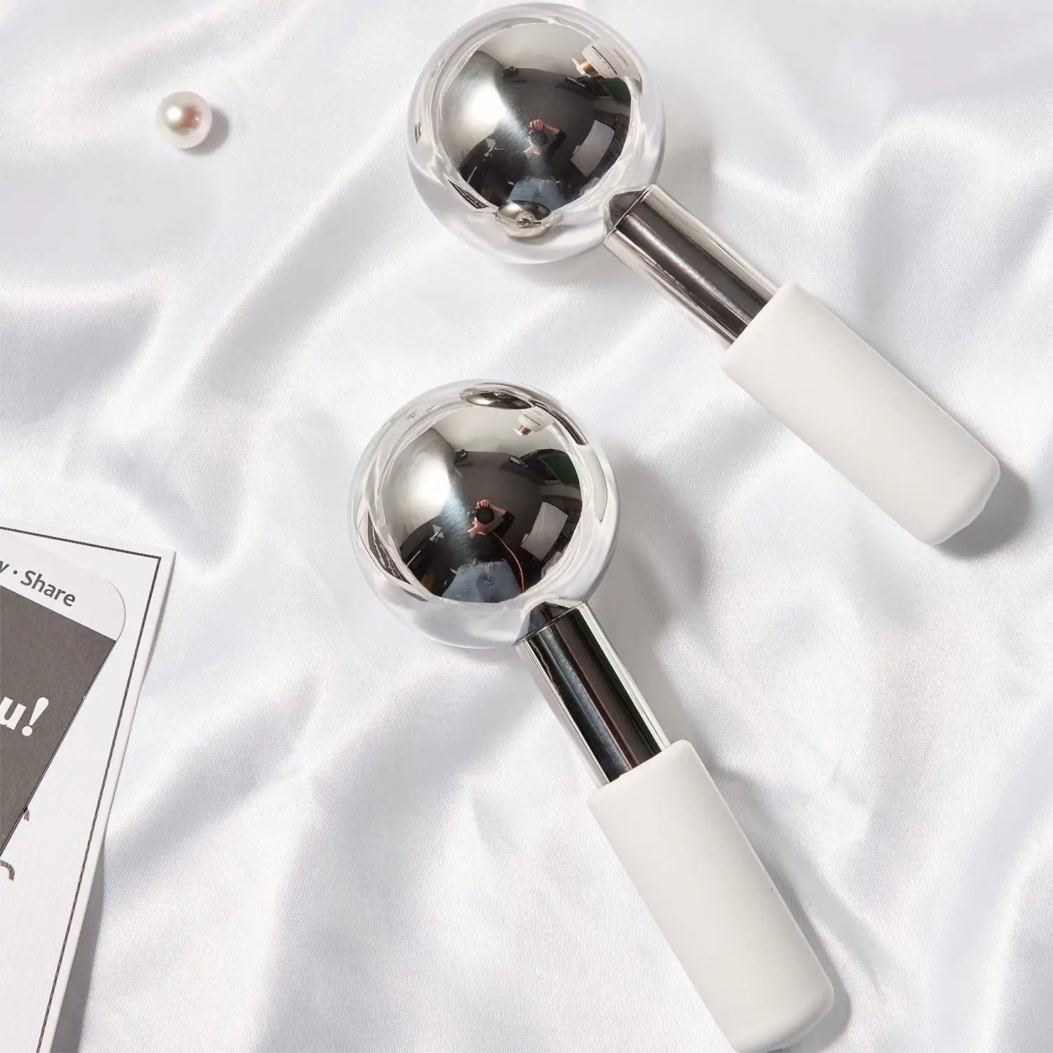 Stainless Steel Ice Globes Facial Cryo Sticks Cooling Roller - 18