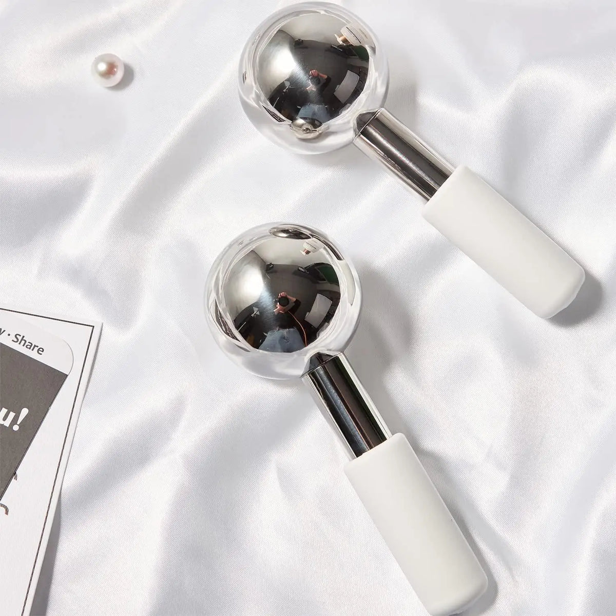 Stainless Steel Ice Globes Facial Cryo Sticks Cooling Roller