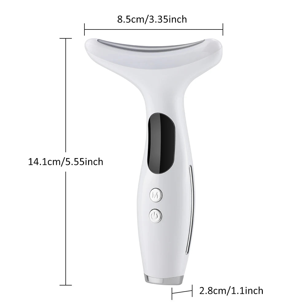 7 Colors LED Neck Beauty Device Microcurrent Face Massager Skin Tool