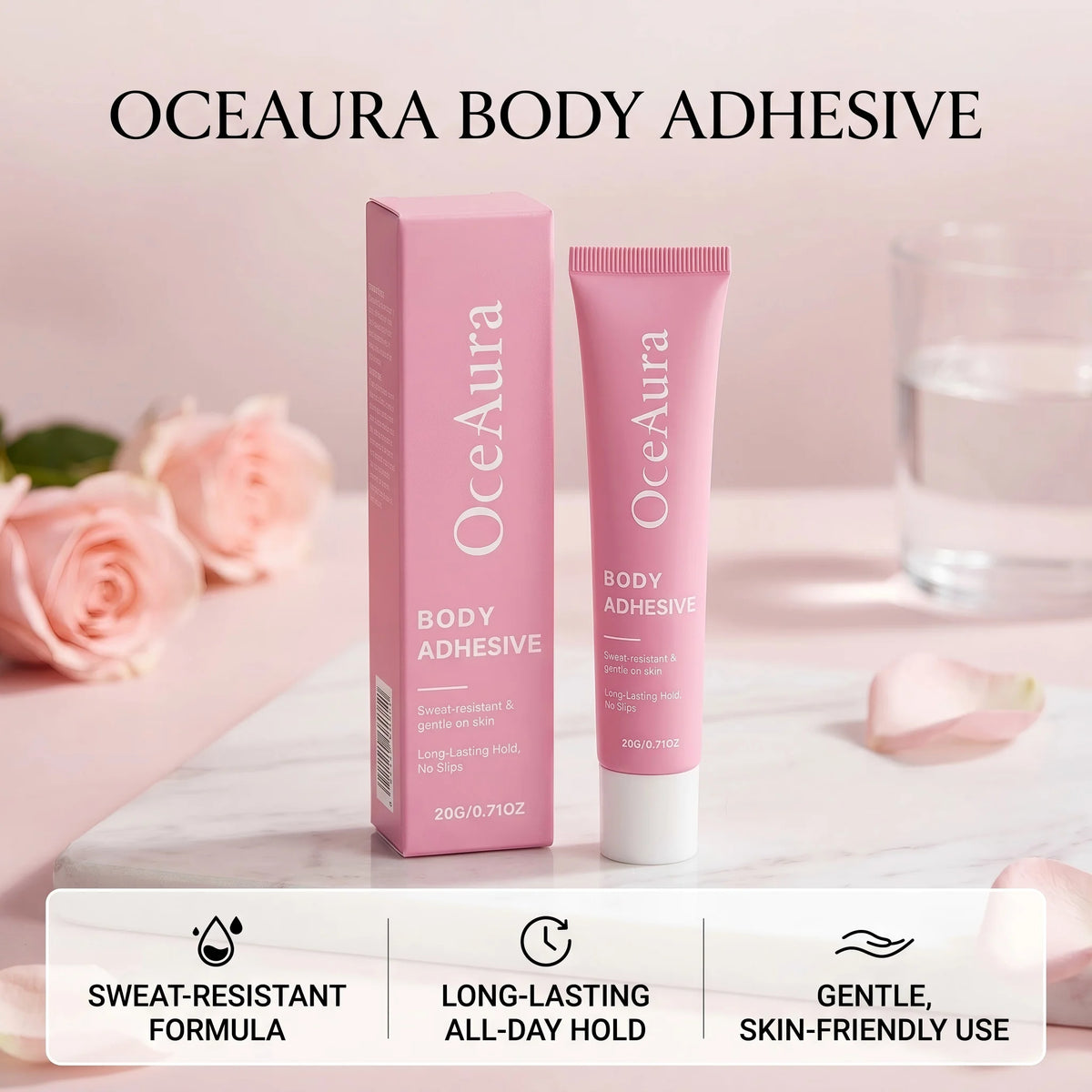 OceAura Body Adhesive for Clothing and Skin All-Day Wear